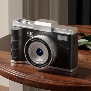 Digitale camera - Autofocus 4K Vlogging-camera met SD-kaart, 64MP draagbare compacte point-and-shoot digitale camera voor tieners en volwassenen met 16x zoom, anti-shake, 2 batterijen (zwart)