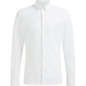 WE Fashion Heren slim fit overhemd van piqué jersey