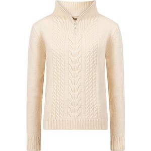 Trui Joyce beige uni - korte rits - dames - Life Line - maat 36