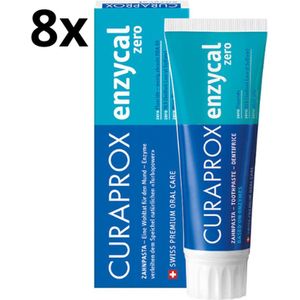 Curaprox Tandpasta Enzycal Zero Fluoride - 8 x 75 ml - Voordeelverpakking