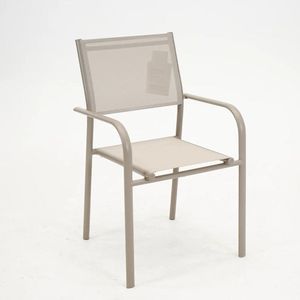 Duca - Stapelstoel - Zand - Gepulvercoat Aluminium - Textileen