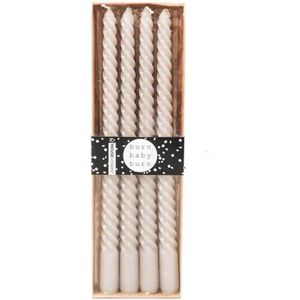 Housevitamin Swirl kaarsen Grijs 30 cm set van 4 - Twisted Candle – Twirl Candle - Gedraaide Kaarsen