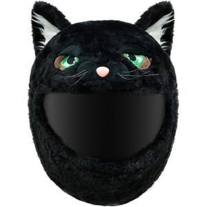 Zwarte Kat Helmhoes - Motor - Scooter - Fiets - Universeel - Accessoire - Grappige hoes