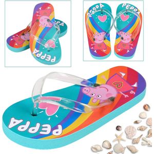 Peppa Pig Kleurige slippers/flip-flops voor meisjes, zwembadslippers voor meisjes