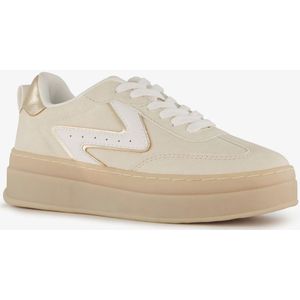 Blue Box dames sneakers plateauzool beige goud - Maat 41 - Uitneembare zool