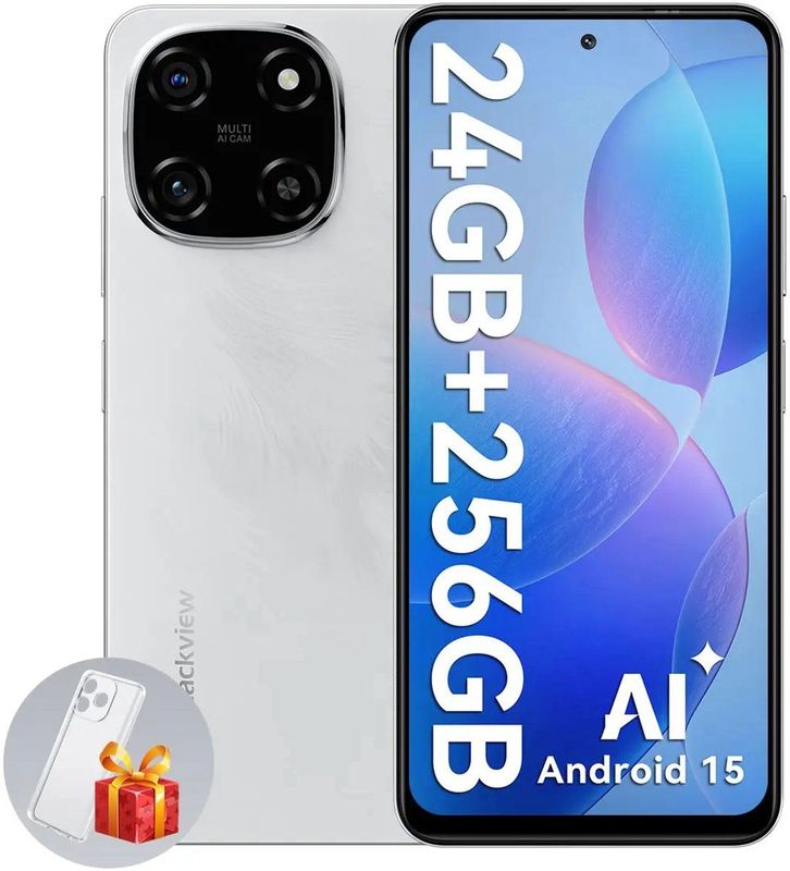 Blackview COLOR 6 Smartphone - 24GB RAM - 256GB ROM - 6.67 Inch - 5000mAh - Dual 4G LTE - Android 15 - GPS - Wit