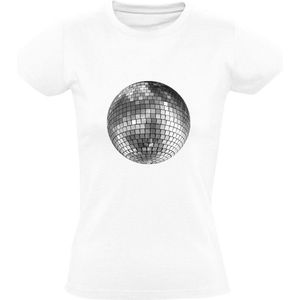 Discobal Dames T-shirt - feest - party - dansen - muziek - rave - disco - retro - verjaardag
