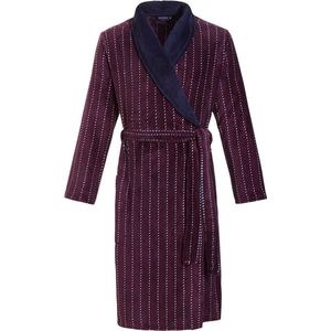 Badjas heren fleece - luxe ochtendjas heren - bordeauxrood - Pastunette