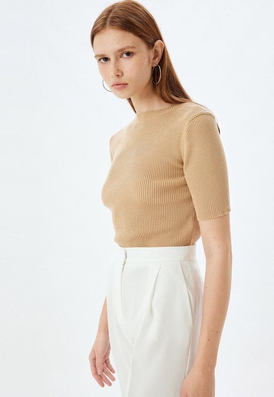 Sweater - Ronde Kraag - Normaal - Korte Mouw