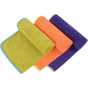 JGS ® Microvezelhanddoeken Sporthanddoek Superabsorberende sneldrogende fitnesshanddoek, perfecte gymhanddoek, strandhanddoek en reishanddoek 35 cm x 75 cm, pakket van 3 (groen + oranje + paars)