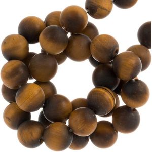 Tijgeroog Frosted Kralen (8 mm) 48 Stuks