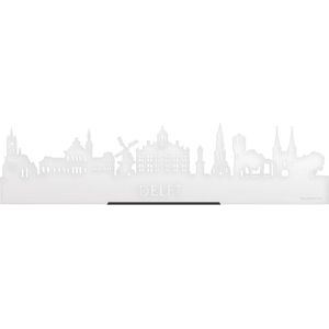 Standing Skyline Delft Wit Glanzend - 60 cm - Woondecoratie design - Decoratie om neer te zetten en om op te hangen - Meer steden beschikbaar - Cadeau voor hem - Cadeau voor haar - Jubileum - Verjaardag - Housewarming - Interieur - WoodWideCities