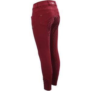 La Valencio Paardrijbroek La Valencio Lvwilhelmina Full Grip Kids Donkerrood - XS