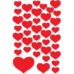 360x stuks Hartjes stickers - Valentijn stickertjes hartjes