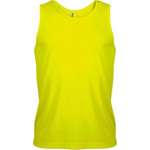 Sport singlet voor heren - Tanktop hemd - Fluor geel - Herenkleding - Mouwloze t-shirts - sportkleding XXL