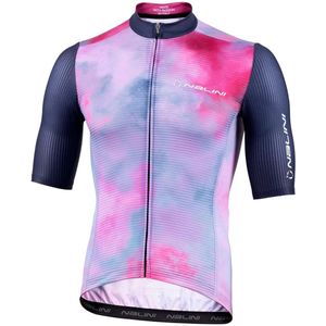 Nalini - Heren - Fietsshirt - Korte mouwen - Wielrenshirt - Zomer - TRENDY JERSEY - ROSE/DEEP BLUE - M