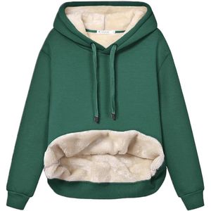 Dames casual winter fleece hoodie met sherpa voering