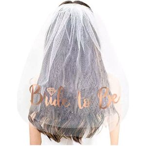 Bride To Be Set - Sjerp, Sluier Met Kam En Tiara | Vrijgezellenfeest Accessoires Roze Goud | Feestdecoratie Voor De Bruid