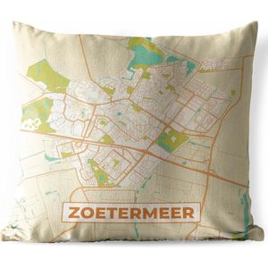 Sierkussen Buiten - Kaart - Zoetermeer - Vintage - 60x60 cm - Weerbestendig