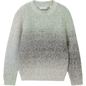 TOM TAILOR - Trui - Groen - Knitwear - Ronde Hals, Lange Mouw, Kleurverloop