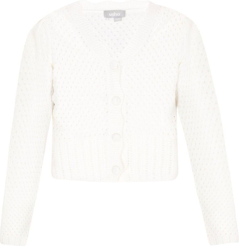 Usha Gebreid vest 'Fashion Look'  offwhite