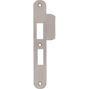 AXA Sluitplaat veiligheidsslot - afgerond - 25 x 192 mm - PC 55 - RVS Geborsteld - din links - te combineren met veiligheidsinsteekdeurslot 7420 of 7425