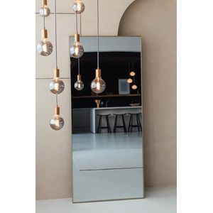 Nordic Style® Wandspiegel 180x80cm | Greige | Scandinavische Spiegels | Vierkant | Pas spiegel | Staande spiegel | Kleedkamer spiegel