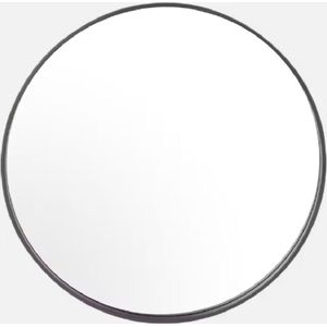 Luxe spiegel - rond - zwart - metaal - 37 cm
