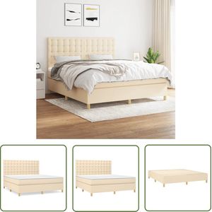 The Living Store Boxspringbed - Pocketvering - 160x200 cm - Crème