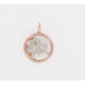 Silventi 732401029 - Hanger - Brass - 25 mm doorsnee - Franse lelie - Ankerschakel - Staal - Rosegoudkleurig plating