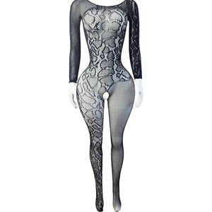 BamBella ® - Panty pak -Onesize - body suit - Dames - Onesize - Erotische jumpsuit van kant lingerie zwart
