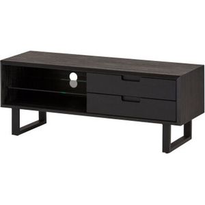 TV-meubel Manuel 130 cm Acacia - zwart | Meubelplaats