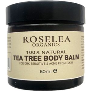 RoseleaOrganics - Tea Tree Body Balm - 100% natuurlijke balsem gemaakt op basis van natuurlijke- en biologische ingredienten. Calmeert, verzacht, voedt en beschermt de huid.