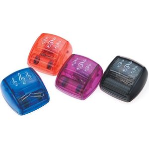 Magnetische paperclip bewaardoos vioolsleutel zwart