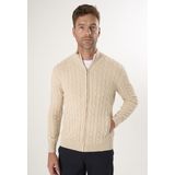 Felix Hardy - Kabelgebreid Vest - Beige - 100% Katoen - Heren - XL