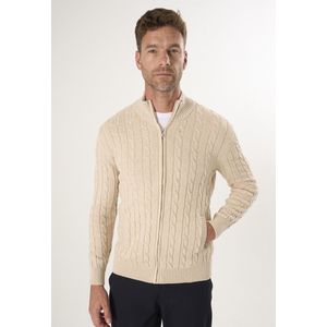 Felix Hardy - Kabelgebreid Vest - Beige - 100% Katoen - Heren - XL