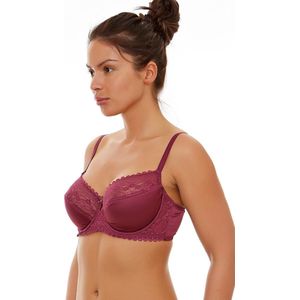 Alexandra Dames Lingerie Niet-voorgevormde beugel Bh (15-206) - Maat 80D - BORDEAUX