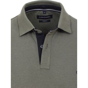 Casa Moda Polo Shirt Comfort Fit Effen Stretch Groen - XL