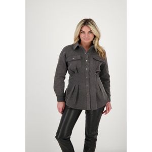 SIENNA denim blouse | Dark grey