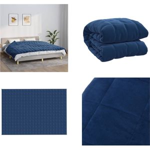 vidaXL Verzwaringsdeken 155x220 cm 7 kg stof blauw - Verzwaringsdeken - Verzwaringsdekens - Deken - Beddengoed