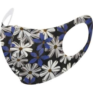 Mondkapje zwart met bloemen - bloemenprint - gebloemd - uitwasbaar - mondmasker