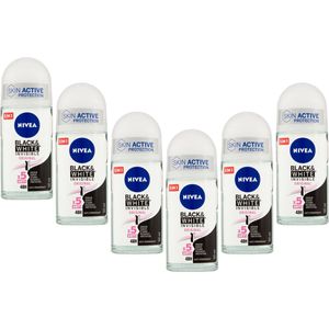 Nivea Deodorant roller Black & White Original - Voordeelverpakking 6 x 50 ml.