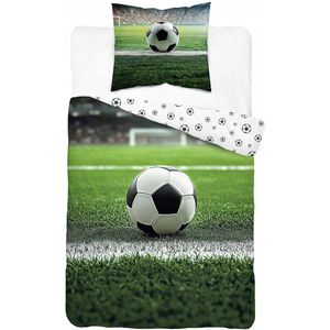 Kinderbeddengoed 160x200cm - Voetbal Thema - 100% Katoen