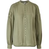 QS - Blouse - Olijfgroen - Klassieke Blouse - Lange Mouw
