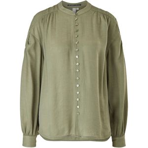 QS - Blouse - Olijfgroen - Klassieke Blouse - Lange Mouw