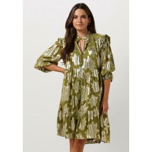 Janice Jurk Print Lurex Jimmy Jurken Dames - Kleedje - Rok - Jurk - Groen - Maat 34