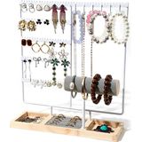 Galeara design - Sieradenhouder - Wit - Toren-sieradenstandaard met Armbandhouder