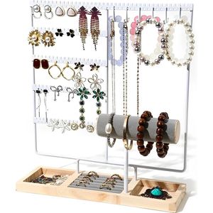 Galeara design - Sieradenhouder - Wit - Toren-sieradenstandaard met Armbandhouder