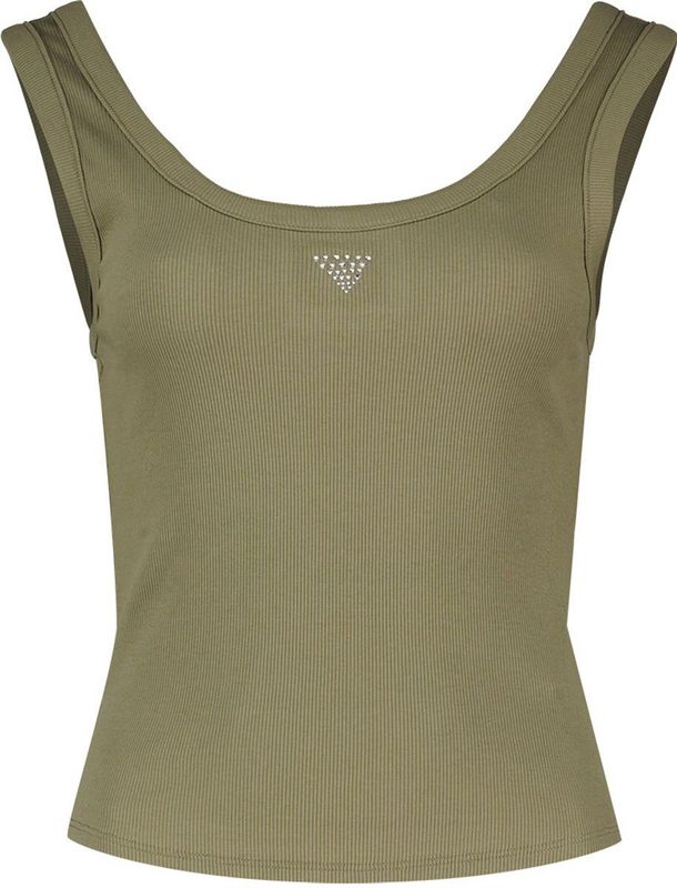 Guess - Triangle Bling Rib - Mouwloos T-shirt - Groen