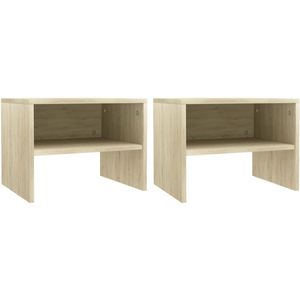 vidaXL Nachtkastjes - Set van 2 - Sonoma Eiken - 40x30x30 cm Nachtkastje - Bedkamermeubilair - Houten Meubelen - Sonomaneuken - Bruine Meubelen